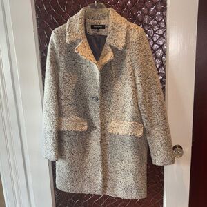 Zara Cream and Gray Teddy Jacket